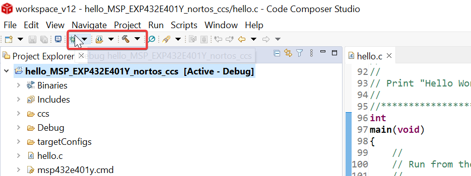 Debug, Flash and Build