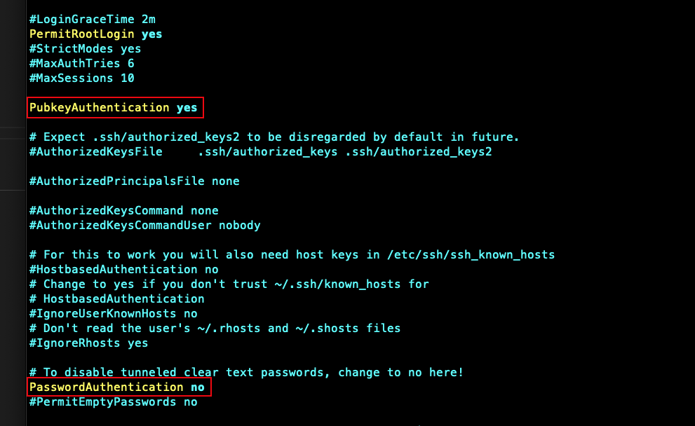 Enable Public Key Login and Disable Password Login