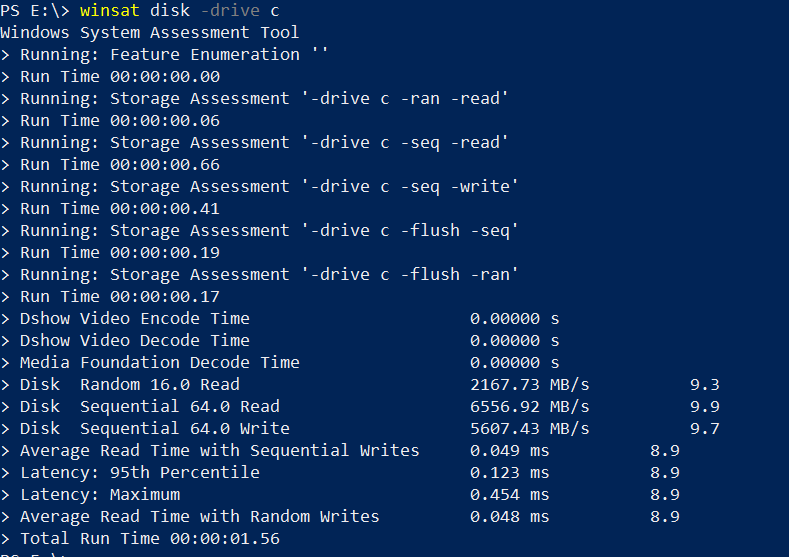 C Drive Speed Test Example